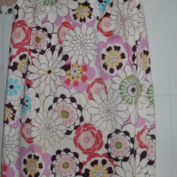 Isabel & Nina Pink Long Trench Cotton Overcoat Matching Floral Print Pencil Skir - Picture 6 of 7